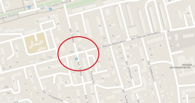 Скрін з google.maps