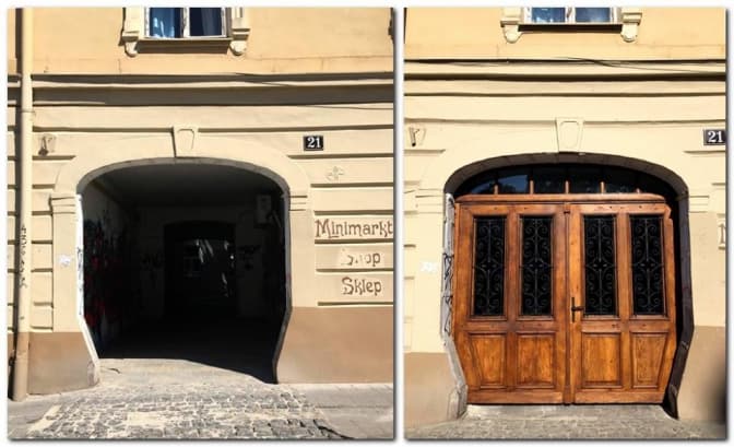 Як у Львові реставрують старовинні брами. Фото