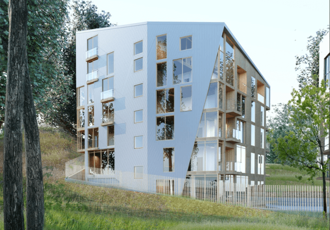 У Львові біля парку «Залізна вода» збудують два житлові будинки. Візуалізація