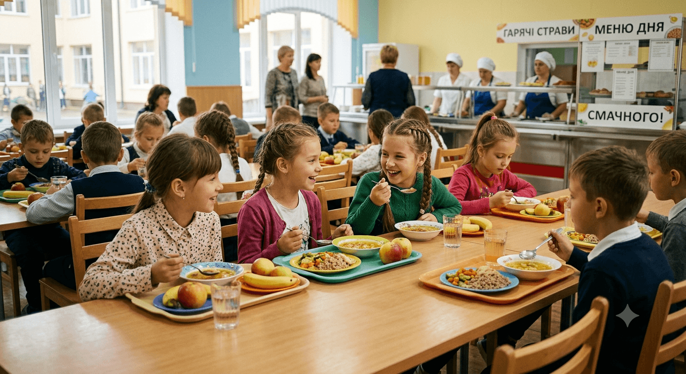 З 1 вересня усі школярі отримають безкоштовні гарячі обіди за новими стандартами якості / фото ілюстративне створене ШІ