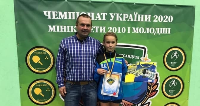 10-річна спортсменка з Львівщини стала чемпіонкою України з настільного тенісу