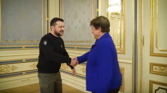 Зеленський зустрівся у Києві з очільницею МВФ