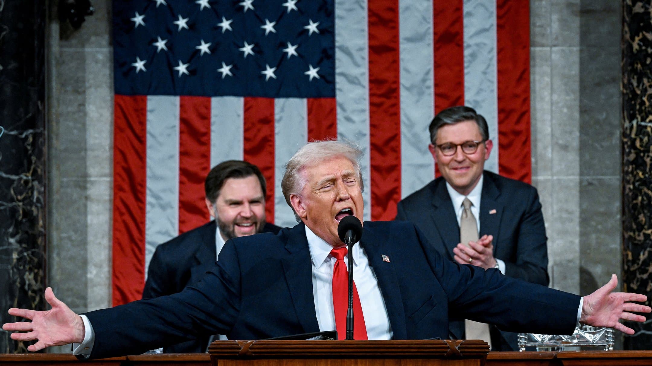 Дональд Трамп під час промови 24 лютого 2026 року / Фото: REUTERS