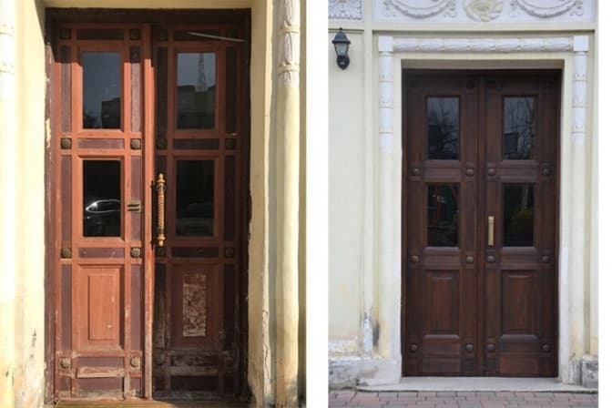 У Львові на вулиці Франка відновили автентичну дерев’яну браму. Фото до і після