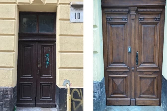 У Львові відновили дерев’яну браму, знищену бомбою під час війни