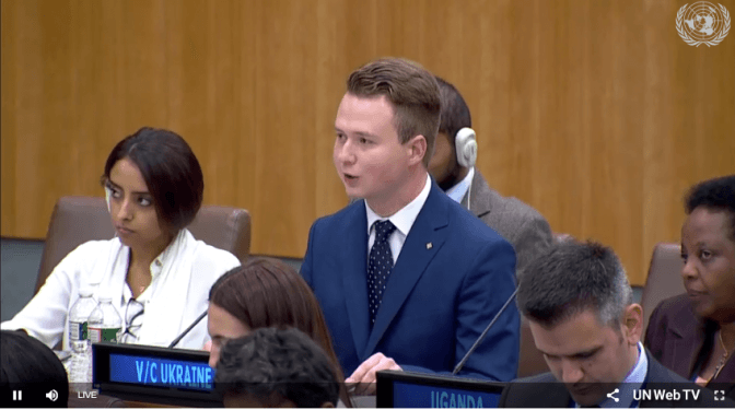 Львівський пластун виступив із промовою на Генеральній Асамблеї ООН