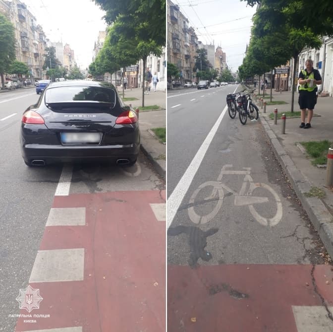 У Києві велопатрульні виписали понад 120 штрафів за паркування на велосмугах