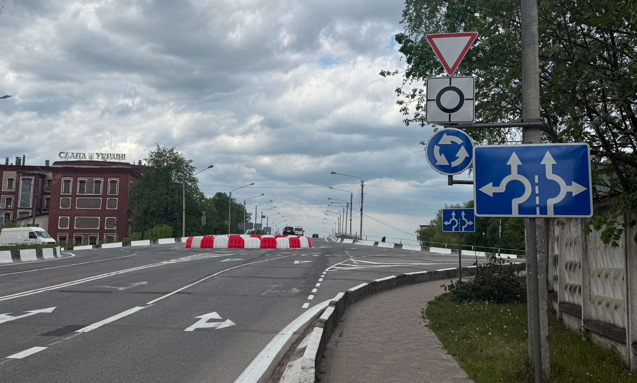 Нова розв'язка на в'їзді й виїзді зі Стрия біля Дрогобицького мосту / Фото Стрийської міськради