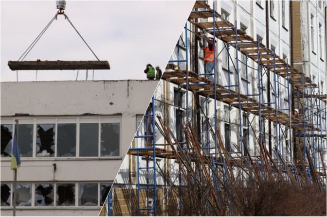 В Ірпені на Київщині почали відновлювати ліцей, який окупанти його зруйнували на 75%