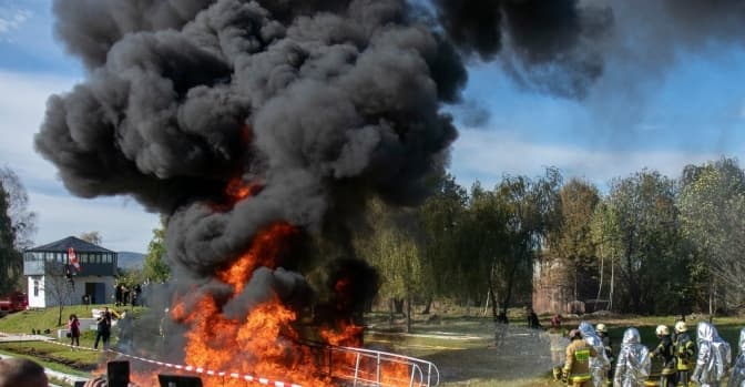 Фото з навчань надзвичайників на полігоні у жовтні 2024 року