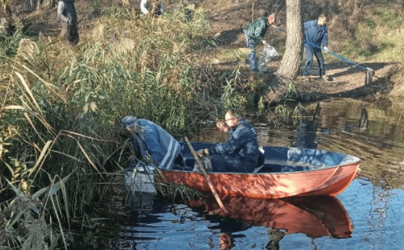 В озері Алмазне, де загинула риба, виявили труби невідомого походження