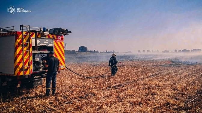На Київщині горить 5 га трави
