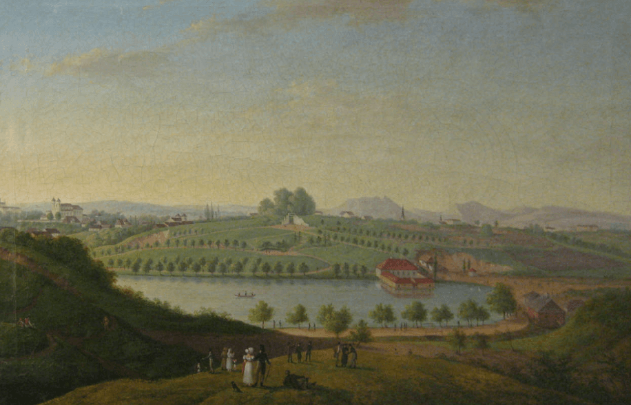 Пелчинський став на зображенні 1824 року