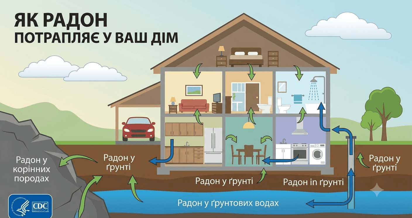 Фахівці застерігають про невидиму загрозу радону, який проникає з ґрунту у наші помешкання і щороку забирає тисячі життів.