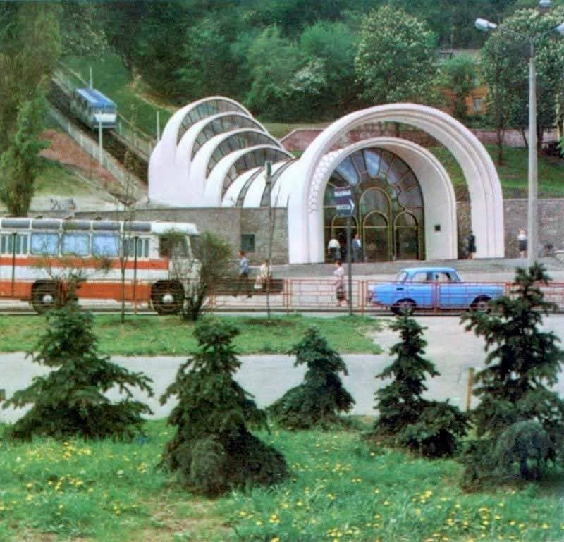 Нижня станція фунікулеру, 1988 рік. Фото: Всесвітній клуб киян Worldwide club of Kyivans
