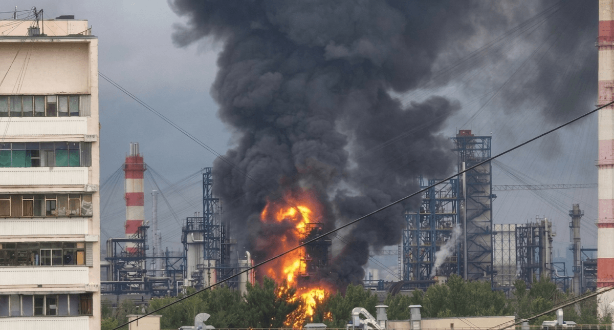 Українські дрони уразили нафтопереробний завод у Московському регіоні