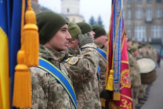 На Львівщині зустріли бійців 703-го полку, які повернулись зі Сходу. Фото
