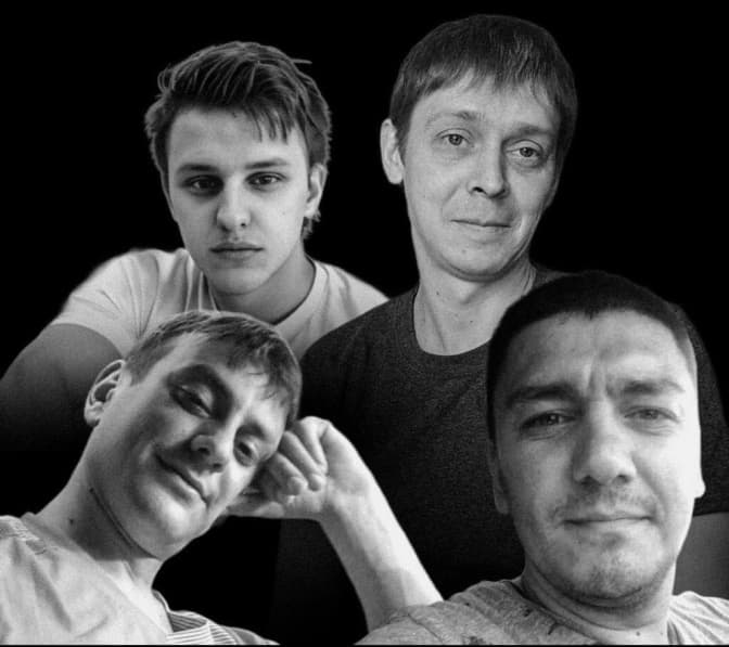 На фото — люди, чиї життя обірвала росія. Тарас Вовк — внизу ліворуч