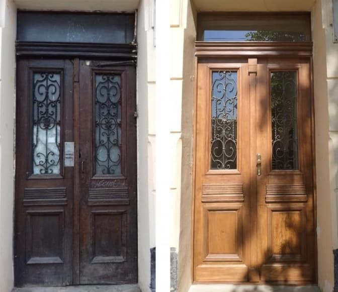 На вулиці Короленка у Львові відновили браму. Фото до та після