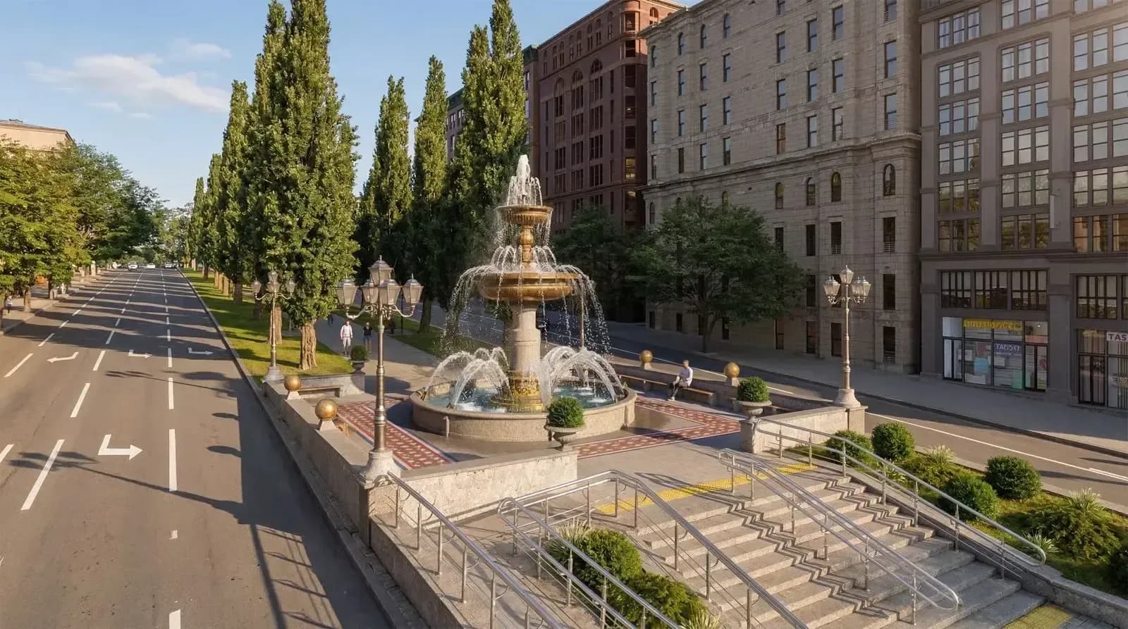 Оновлення території поблизу Бессарабської площі. Фото: КМДА