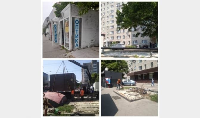 У Львові на вулиці Володимира Великого знесли ще два МАФи