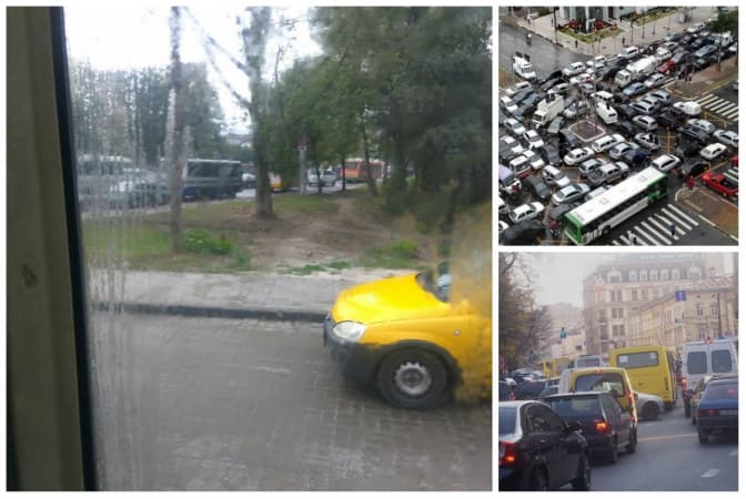 Ситуація на дорогах Львова: затор на перехресті Хмельницького-Грінченка