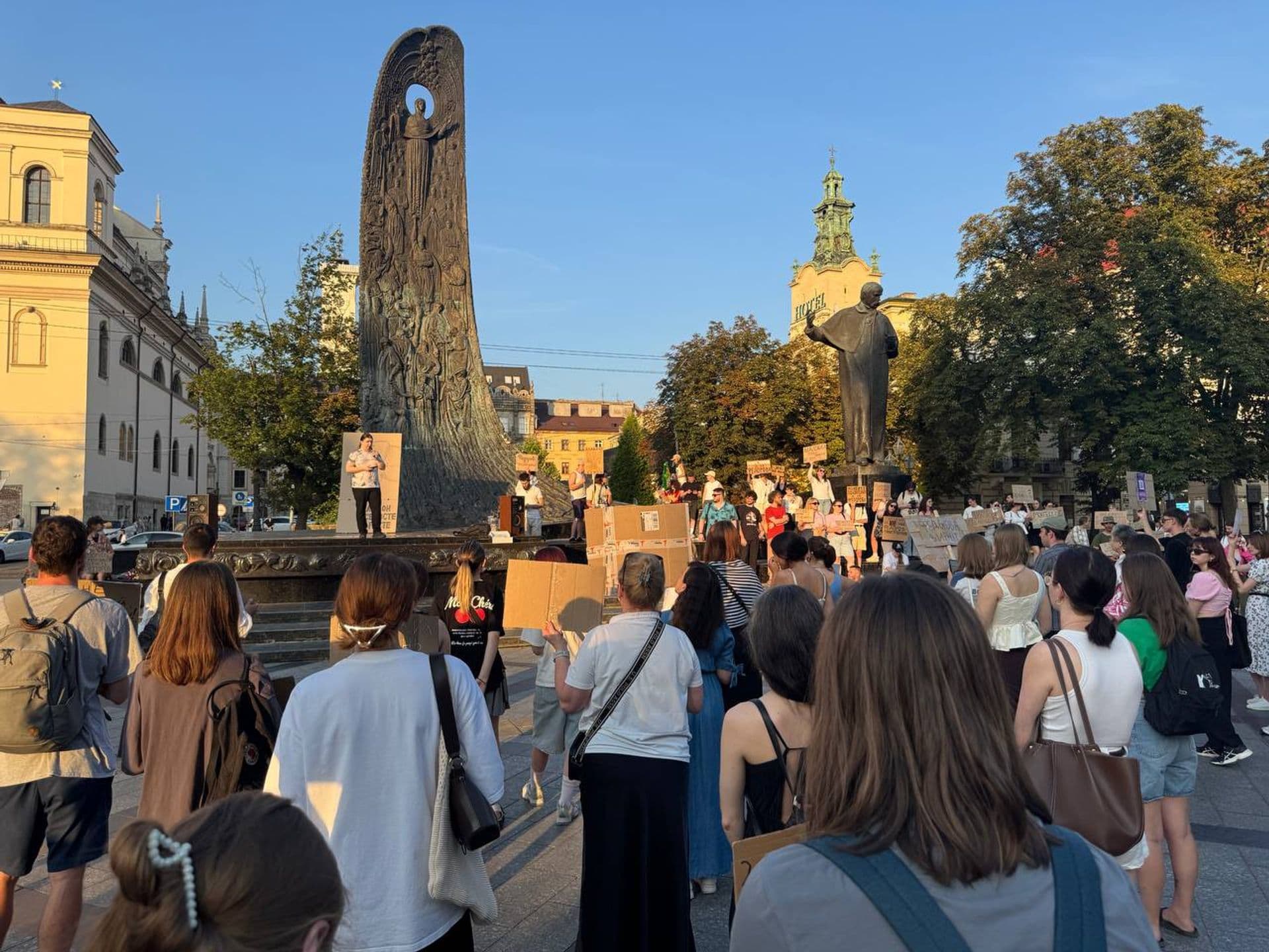 Акція протесту у Львові 1 серпня / фото: Суспільне Львів/Ірина Грицан