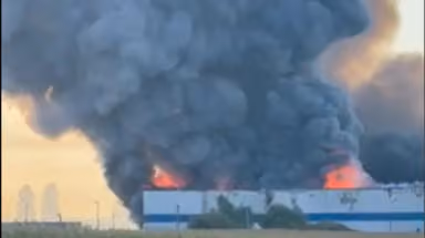 Горіння внаслідок російської атаки