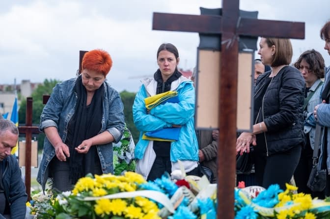 У Львові попрощалися з батьком чотирьох дітей, що загинув на війні. Фото