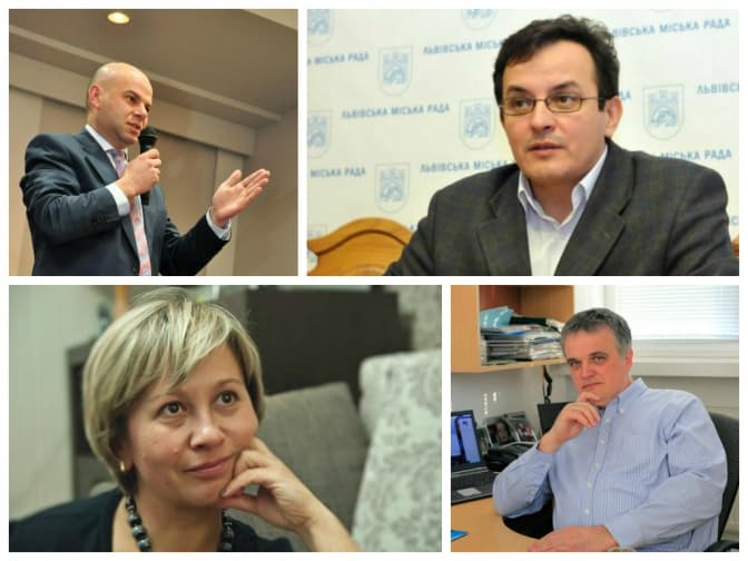 1) Лев Підлісецький 2)Олег Березюк 3)Ірина Подоляк 4)Олексій Скрипник