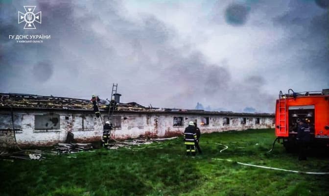 На Київщині горіла ферма, загинула тисяча курей