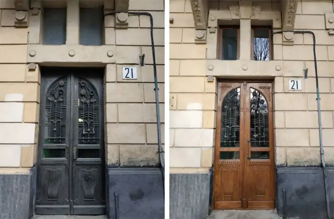 На вулиці Левицького відреставрували ще одну історичну браму. Фото