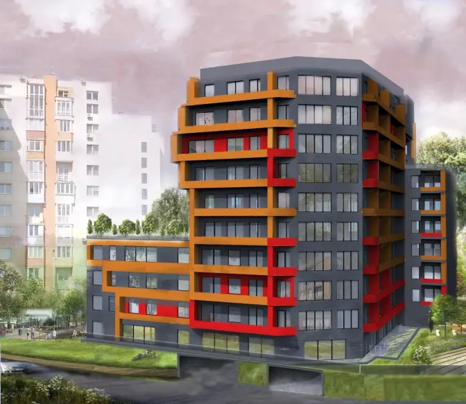 У районі Голоско зведуть житловий будинок. Візуалізація
