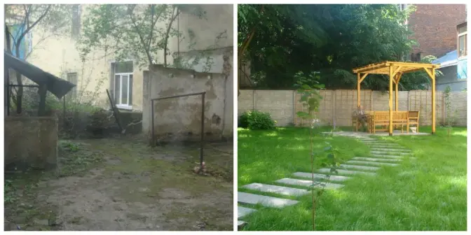 Львівський дворик на вулиці Дрогобича озеленили. Фото