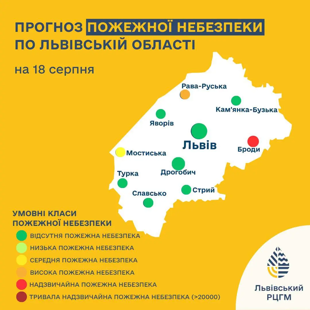 Пожежна небезпека на Львівщині 18 серпня / фото: Львівський РЦГМ