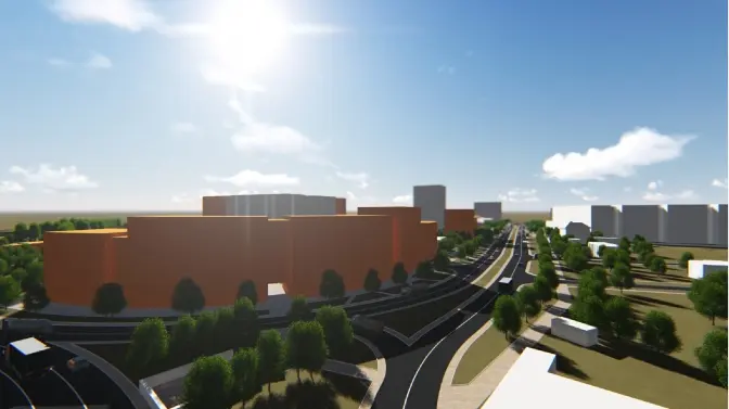 Поліклініка і спорткомплекс з басейном: як розбудують Рясне. Візуалізація