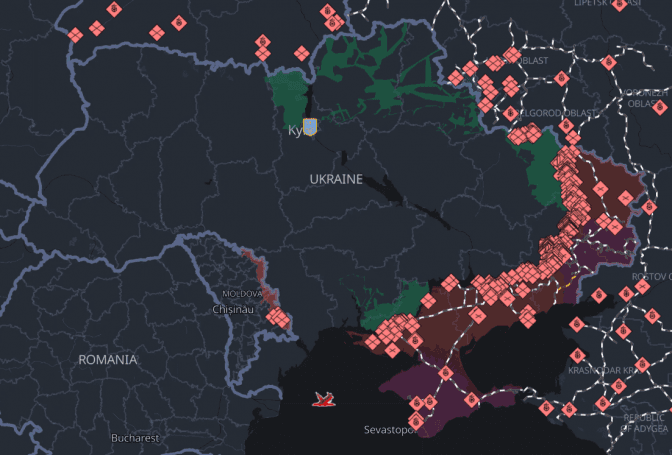 Актуальна карта бойових дій та звільнених територій України