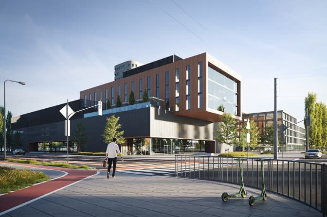 У Львові зведуть новий торгово-офісний комплекс із трирівневим паркінгом. Візуалізація