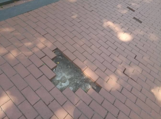 Як я пильнувала ямку в парковій доріжці