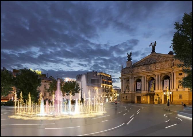 Міськрада Львова виділила 300 тисяч гривень на демонтаж фонтана перед оперним театром