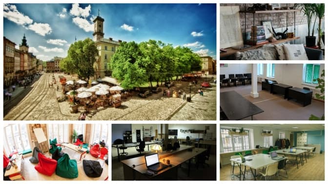 фото: pixel.lviv.ua, okfactory.eu, godocoworking.com, startupdepot.lviv.ua, communa.net.ua