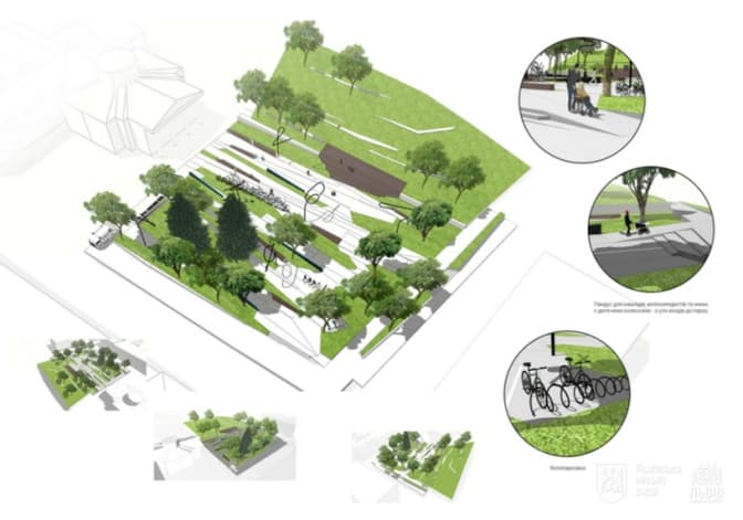 У Львові визначили, як виглядатиме парк пам’яті Кузьми. Візуалізація