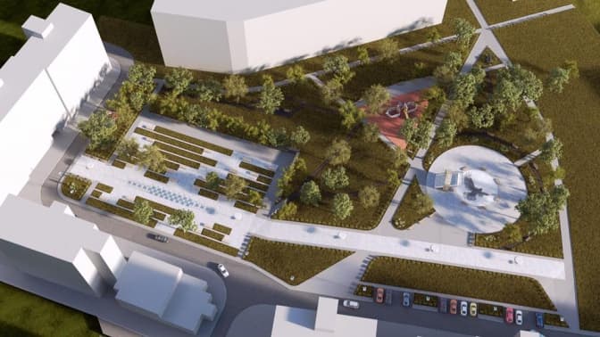 Дизайнери зі Львова спроектували парк імені Кузьми Скрябіна. Візуалізація