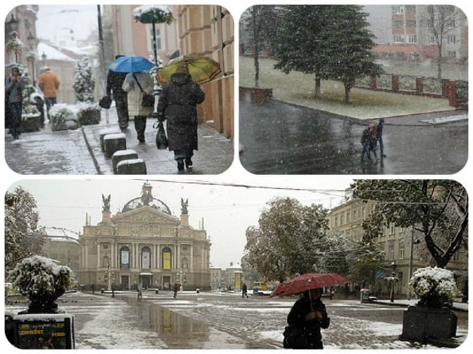 Початок квітня у Львові: мокрий сніг і грози