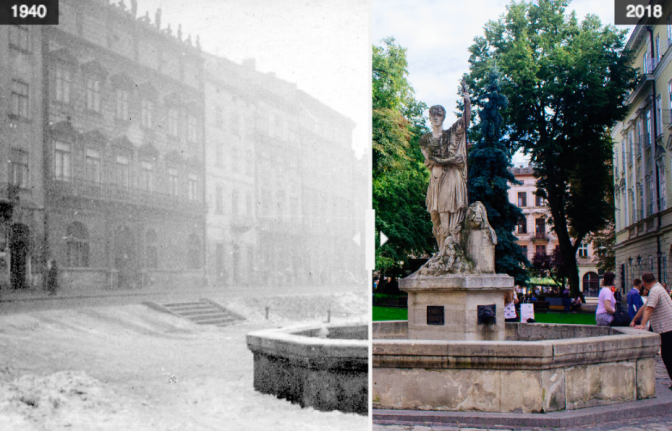 Як змінилися фонтани Львова упродовж ста років. Фото до і після