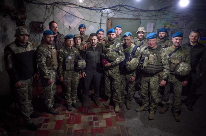 Zelensky and Ukrainian Naval Infantry / Photo: Zelensky’s Official Telegram Channel