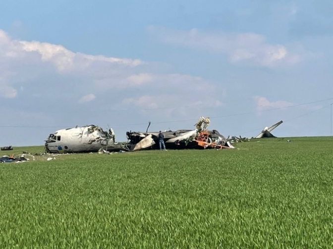 Місце падіння літака Ан-26/Фото: Запорізька ОВА