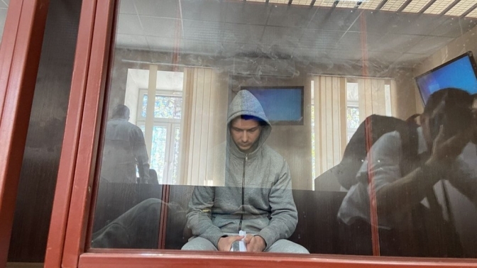 Підозрюваний у вбивстві підлітка на засіданні суду, Київ, 9 квітня 2024 р. Фото: Cуспільне