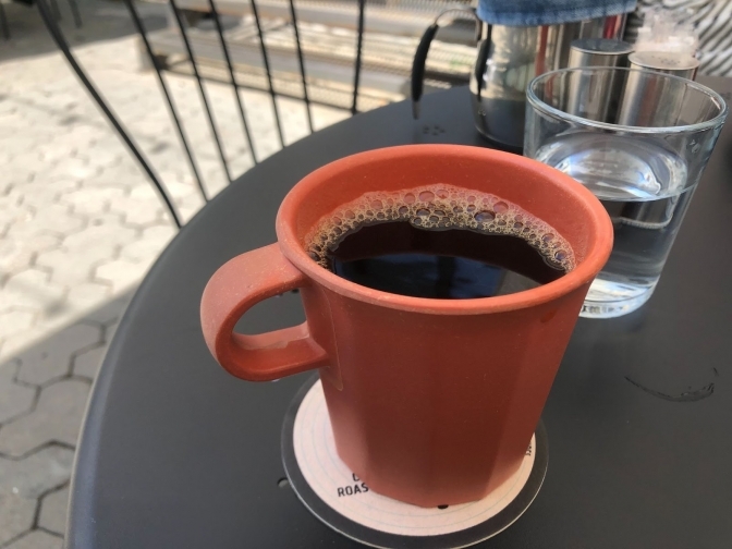 A «filter coffee,» American style, at Riverside Roastery and Brew Bar