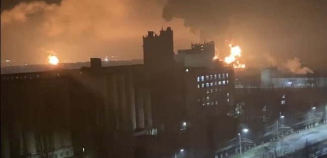 Пожежа в Брянську/скріншот з відео